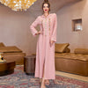 New Leather Pink Hooded Dress Handmade Diamond Dress