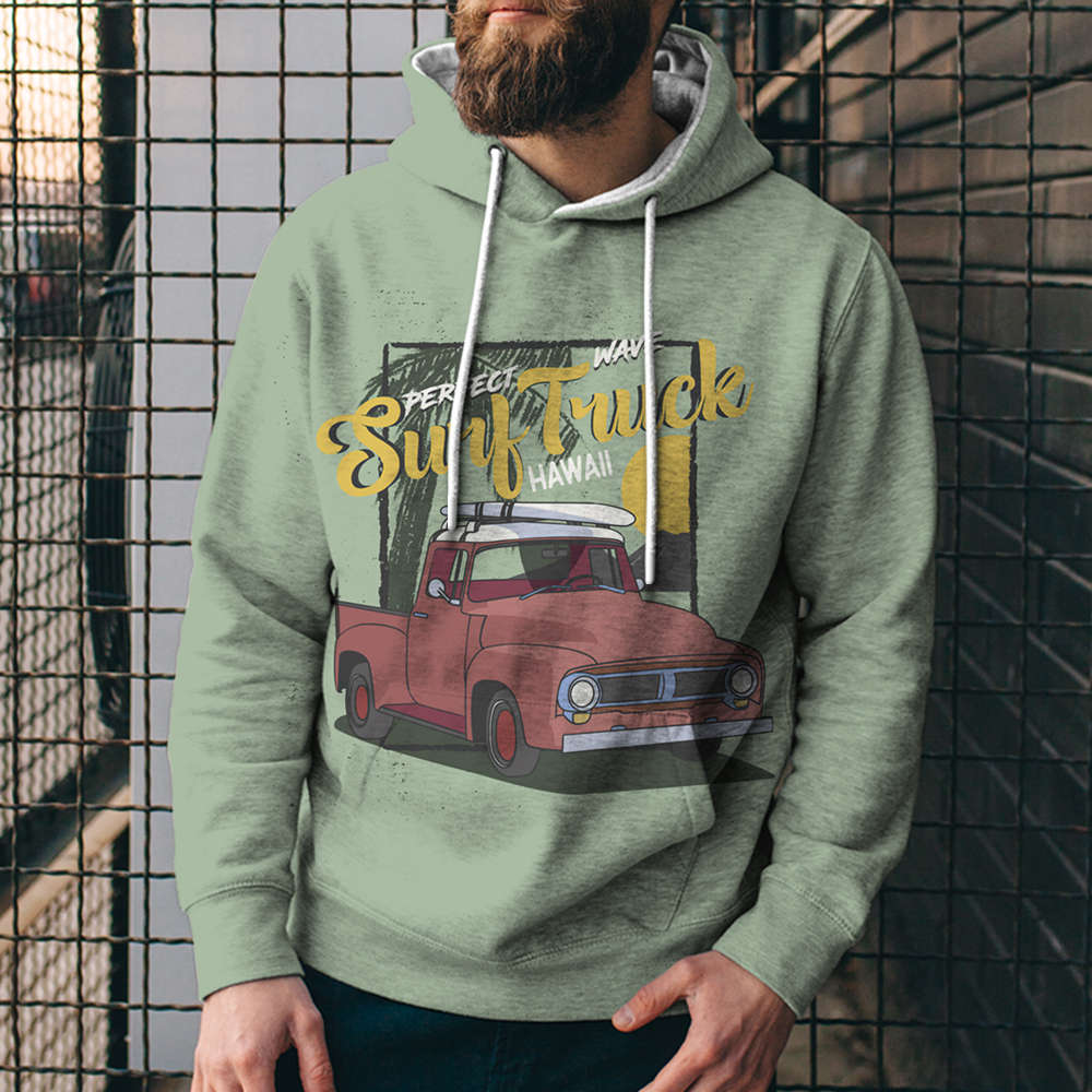 3D Digital Loose Print Hooded Sweatshirt