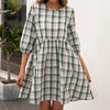 Loose Casual Pullover Plaid Dress Women