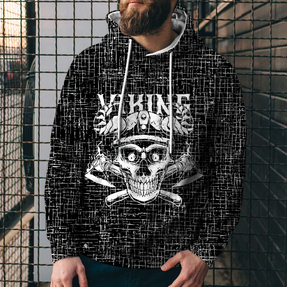 3D Digital Printing Loose Hooded Sweatshirt