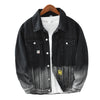 Young Mens Gradient Lapel Denim Jacket