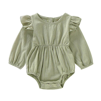 Cute Four-color Flying-sleeve Romper Long-sleeved