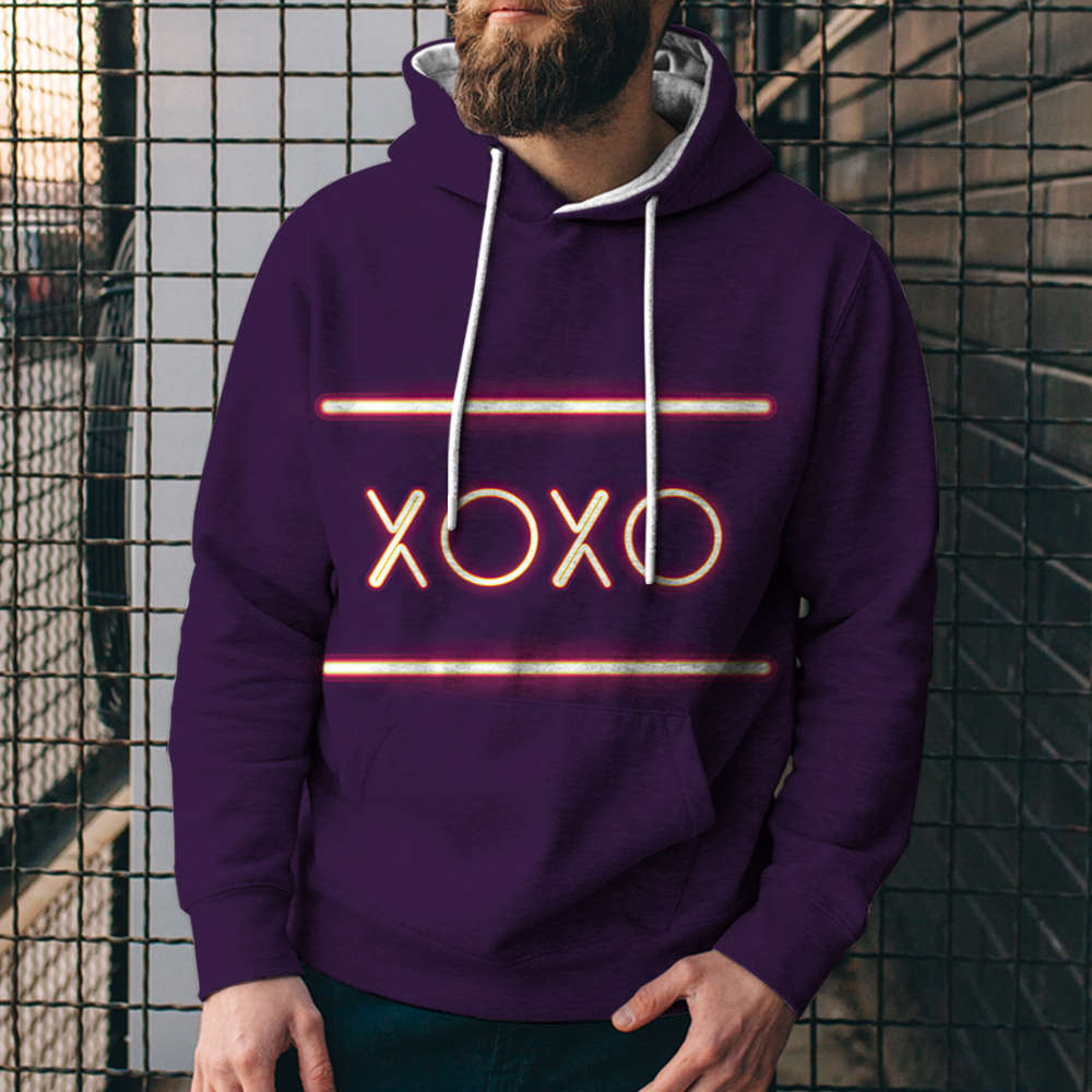 3D Digital Loose Print Hooded Sweatshirt