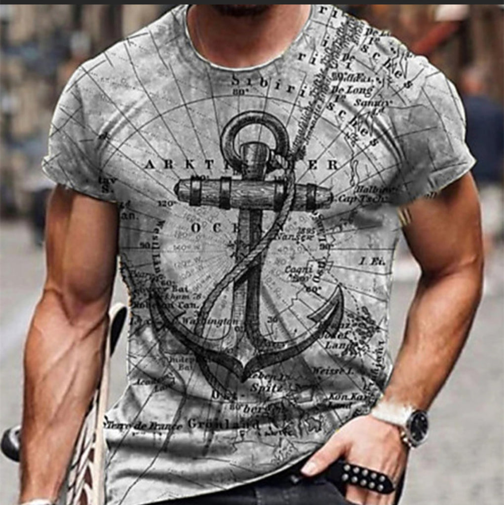 3D Digital Round Neck Short Sleeve T-Shirt